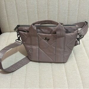 Lug Quilted Crossbody Bag in Taupe